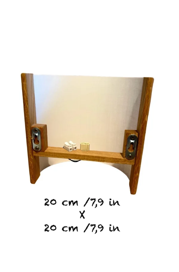 Semicircular wall lamp. Natural and solid American oak and authentic Egyptian papyrus. Oak Wall lamp . Wooden wall lamp. Oak lamp. sconce - Image 10