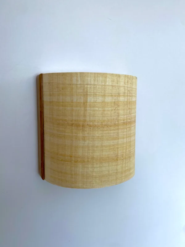 Semicircular wall lamp. Natural and solid American oak and authentic Egyptian papyrus. Oak Wall lamp . Wooden wall lamp. Oak lamp. sconce - Image 2