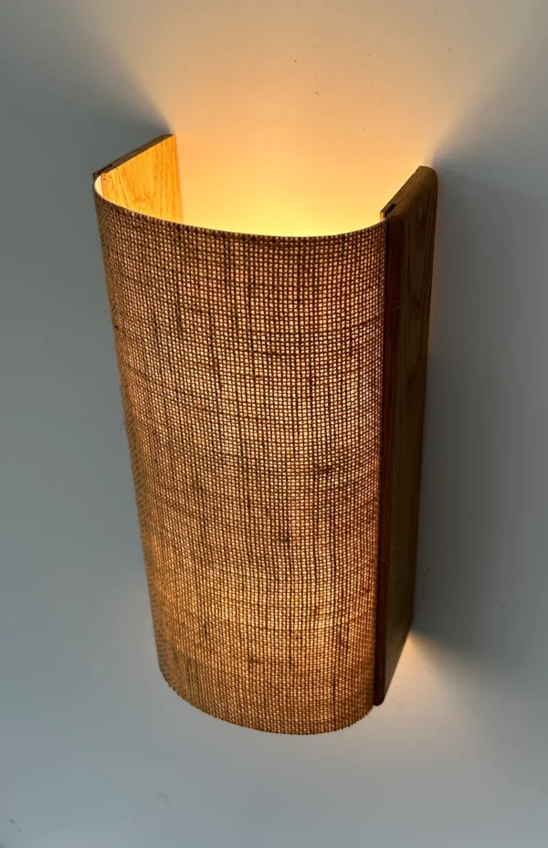 Wood and fabric wall lamp. Oak wall lamp. Wooden wall lamp. Wall lights. Ecological material. Ecological shipping. Sconce lamp. wood lamp - Image 3