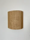 Elegant Wall Lamp – Semi-Circular Solid Oak Base and Rattan Fabric Shade – Rustic Wall Sconce for Cozy, Warm & Stylish Home Lighting. - Image 3