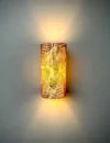 Solid Oak Wall Lamp – Handmade Sconce with Leaf Pattern Shade – Rustic & Nature-Inspired Lighting for Cozy and Stylish Home Decor - Image 3