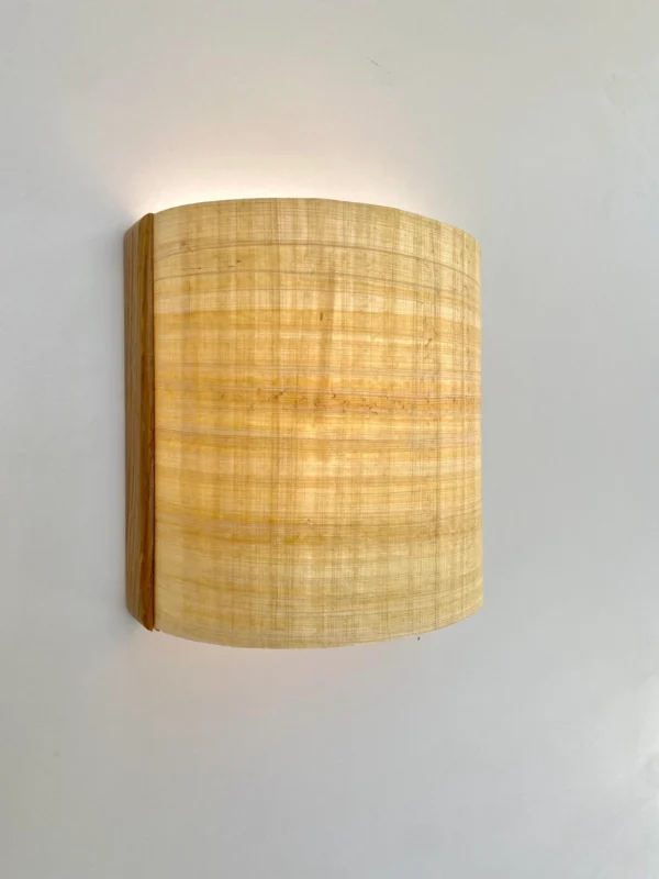Semicircular wall lamp. Natural and solid American oak and authentic Egyptian papyrus. Oak Wall lamp . Wooden wall lamp. Oak lamp. sconce - Image 5