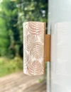Solid Oak Wall Lamp – Handmade Sconce with Leaf Pattern Shade – Rustic & Nature-Inspired Lighting for Cozy and Stylish Home Decor - Image 5