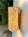 Solid Oak Wall Lamp – Handmade Sconce with Leaf Pattern Shade – Rustic & Nature-Inspired Lighting for Cozy and Stylish Home Decor - Image 7