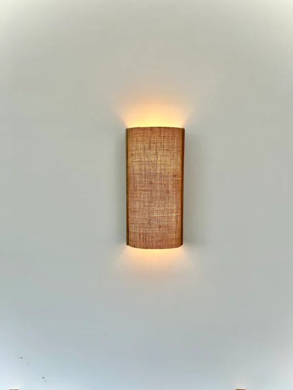 Wood and fabric wall lamp. Oak wall lamp. Wooden wall lamp. Wall lights. Ecological material. Ecological shipping. Sconce lamp. wood lamp - Image 8