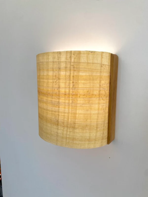 Semicircular wall lamp. Natural and solid American oak and authentic Egyptian papyrus. Oak Wall lamp . Wooden wall lamp. Oak lamp. sconce - Image 8