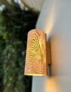Solid Oak Wall Lamp – Handmade Sconce with Leaf Pattern Shade – Rustic & Nature-Inspired Lighting for Cozy and Stylish Home Decor - Image 8