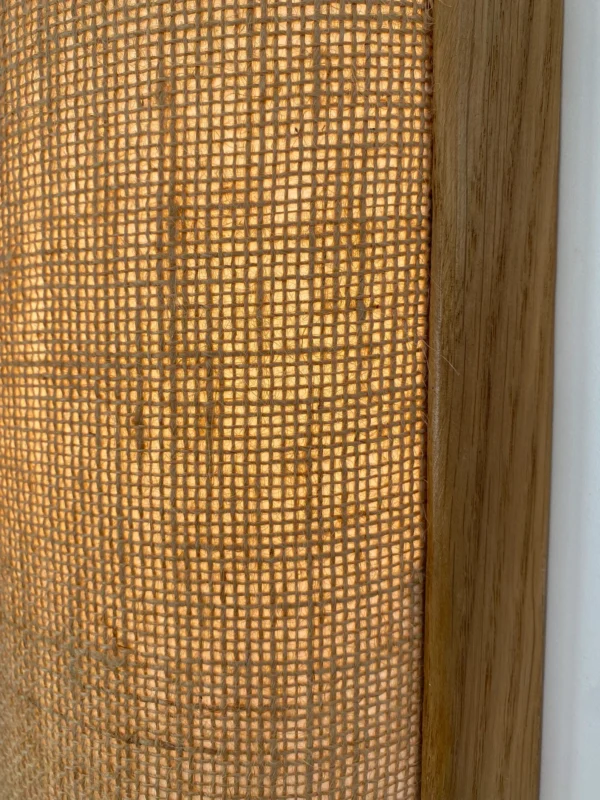 Elegant Wall Lamp – Semi-Circular Solid Oak Base and Rattan Fabric Shade – Rustic Wall Sconce for Cozy, Warm & Stylish Home Lighting. - Image 9