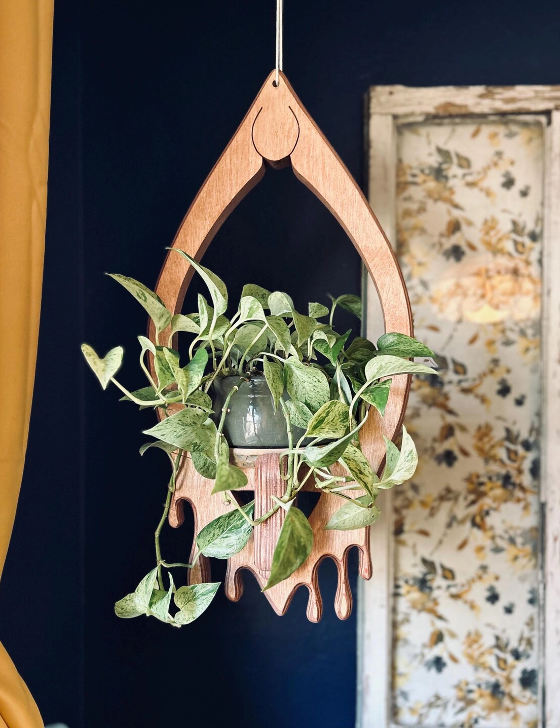 PR SR 58, Wooden Plant Hanger – Fun Handmade Planter Stand - Image 2