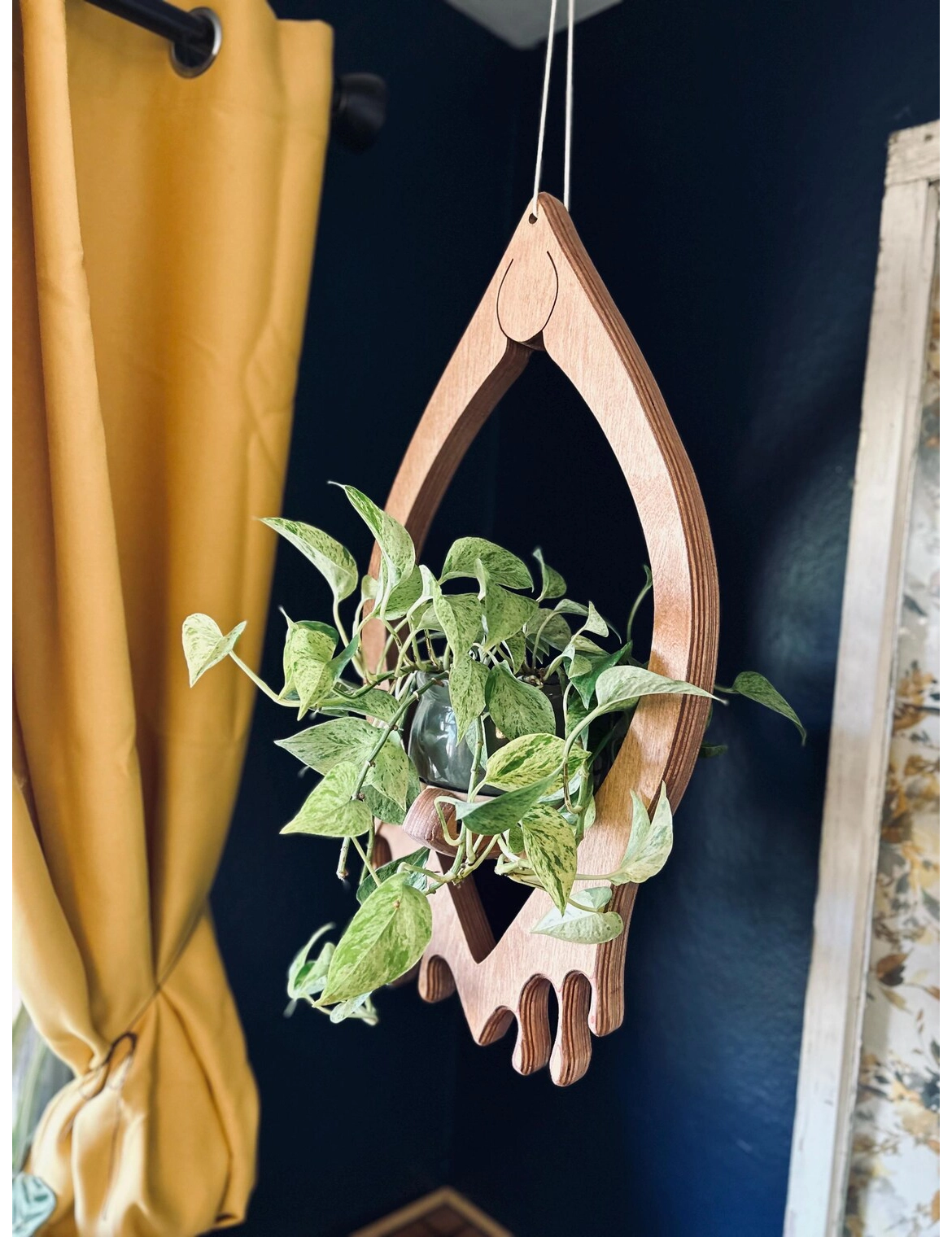 PR SR 58, Wooden Plant Hanger – Fun Handmade Planter Stand - Image 4