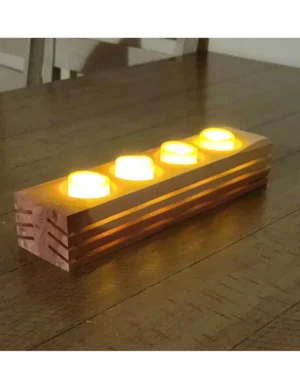 Handcrafted Wooden Votive Candle Holder – Rustic Artisan Decor by Krafted Kingdom