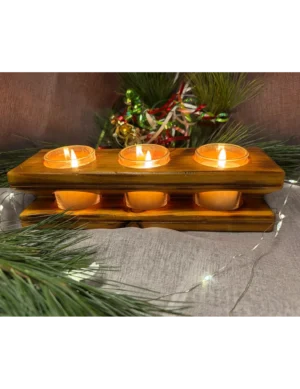Reclaimed Wood Candle Holder – Handcrafted Rustic Decor by Krafted Kingdom