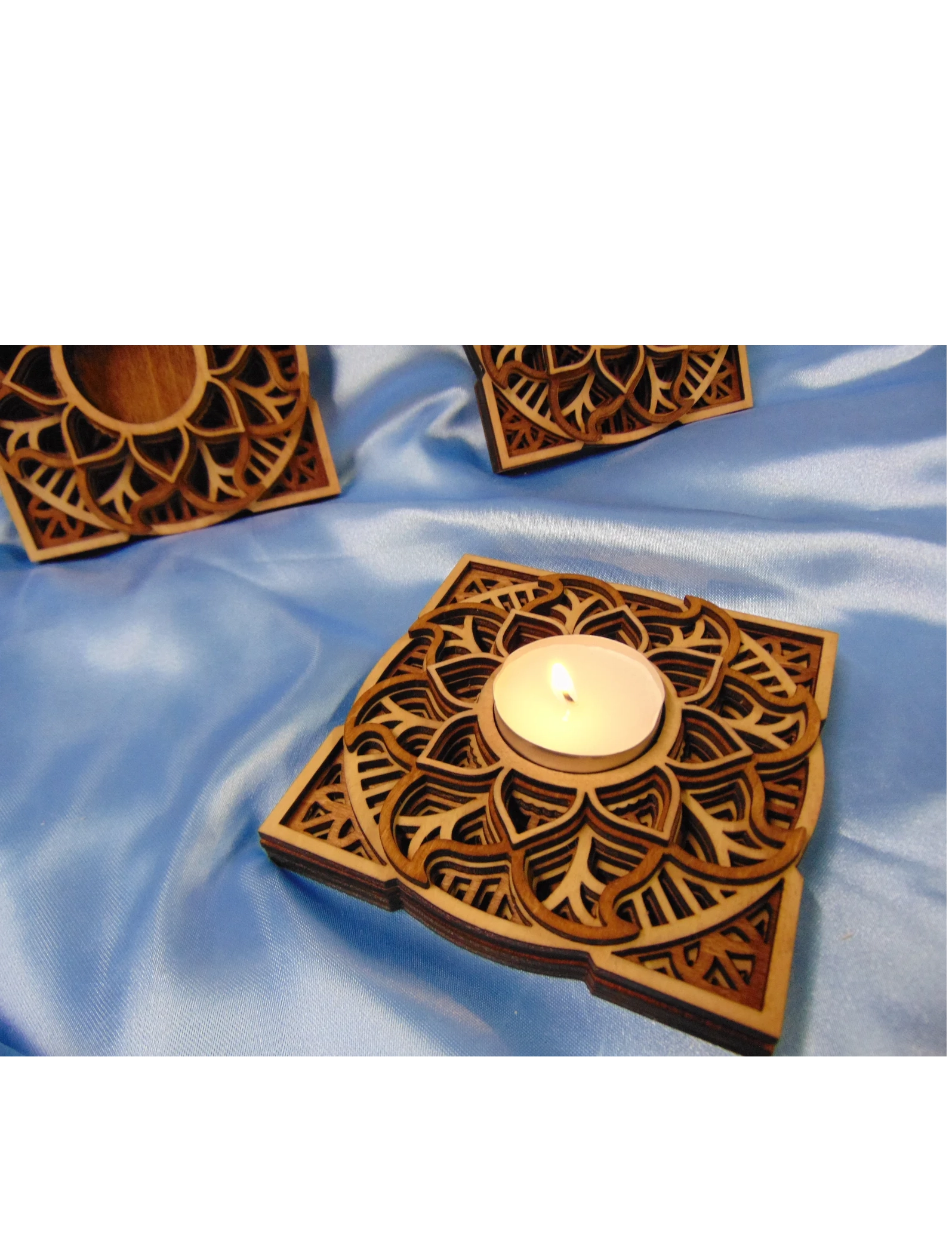 Handcrafted Mandala Wood Candle Holder – Artisan Decor by Krafted Kingdom - Image 8
