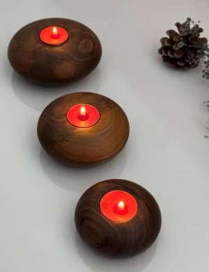 Rustic Set Of 3 Handcrafted Tealight Holder By Krafted Kingdom