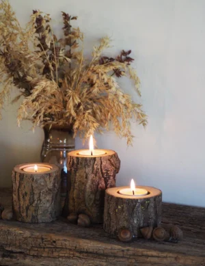 Handcrafted Tree Branch Candle Holders – Wooden Tealight by Krafted Kingdom
