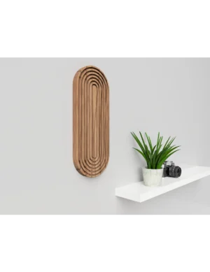 Handmade Boho Wooden Wall Art – Arched Rainbow Mid-Century Decor by Krafted Kingdom