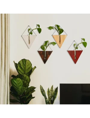 PR SR 22, Handmade White Wooden Triangle Propagation Station – Hanging Wall Planter by Krafted Kingdom