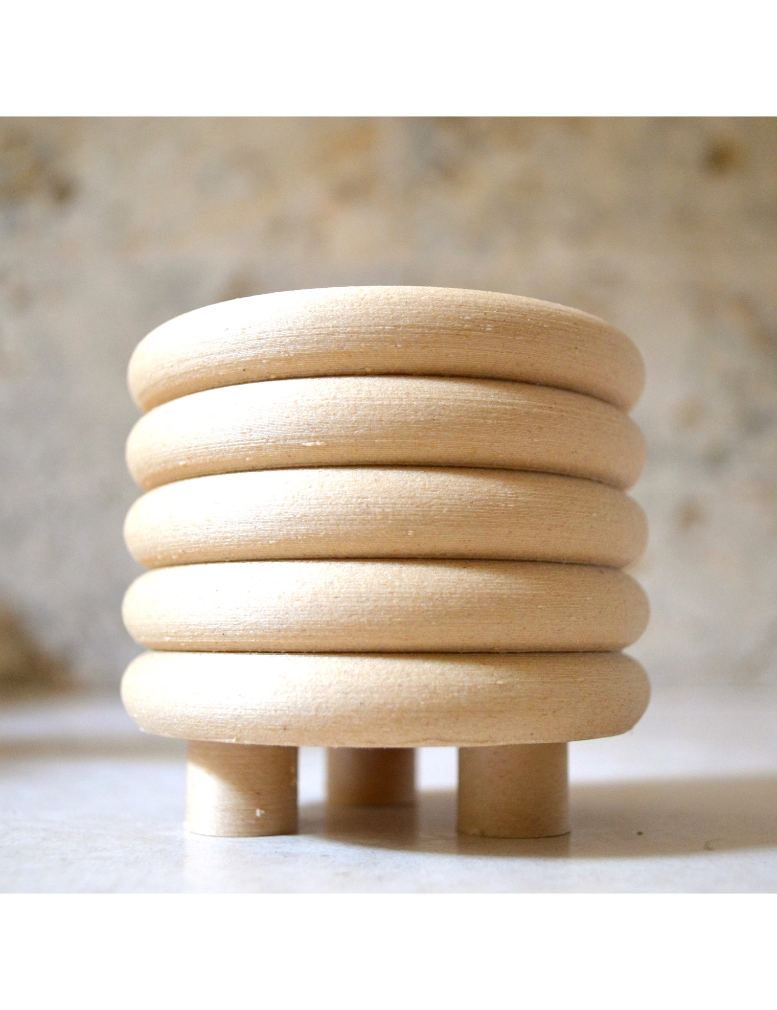 PR SR 3, Wood "Coiled Planter" – Mid Century Modern Indoor Pot, Matte Black Finish, Eco-Friendly Bioplastic, 3D Printed with Recycled Wood - Image 4