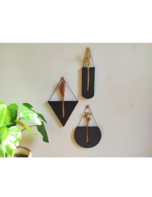 PR SR 41, Set of 3 Wooden Propagation Wall Planters – Indoor & Outdoor Hanging Vase Gift