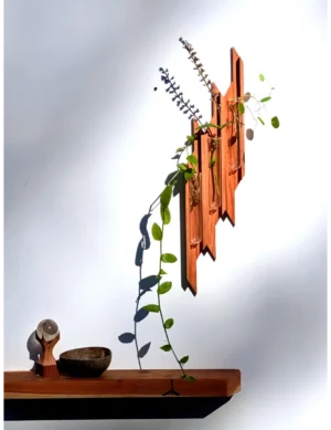 PR SR 50, Redwood Triple Wall Planter – Handmade Glass Tube Wall Vase by Krafted Kingdom