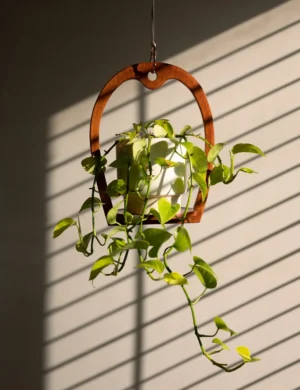 PR SR 56, Classic Retro Wooden Plant Hanger – Mid-Century Modern Handmade Hanging Window Shelf