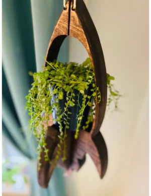 PR SR 59, Rocket Wooden Plant Hanger – Space-Themed Handmade Planter