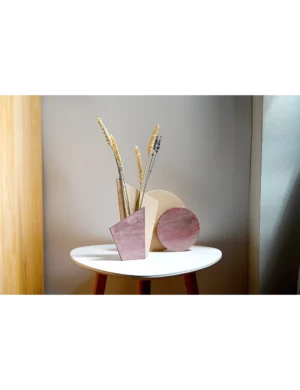 PR SR 60, Geometric Antique Wooden Vase –Modern Table Decor & Wedding Centerpiece