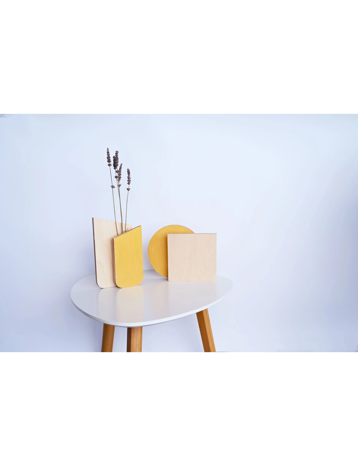 PR SR 61, Slim Geometric Wooden Vase – Dried Flower Holder - Image 8