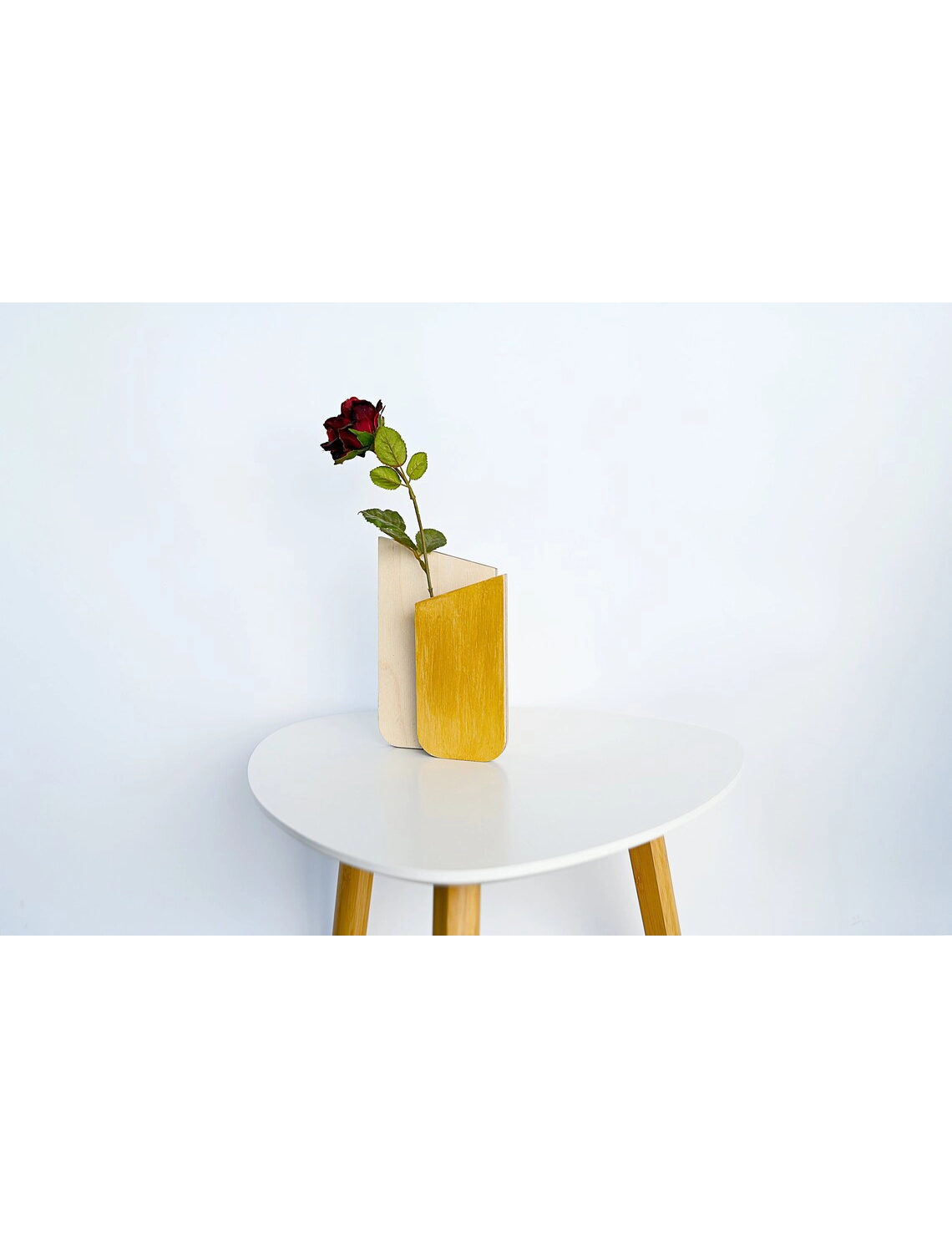 PR SR 61, Slim Geometric Wooden Vase – Dried Flower Holder - Image 5