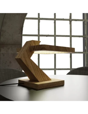 TL Sr 71, Bright Leaf – Handmade Modern Wooden Desk Lamp