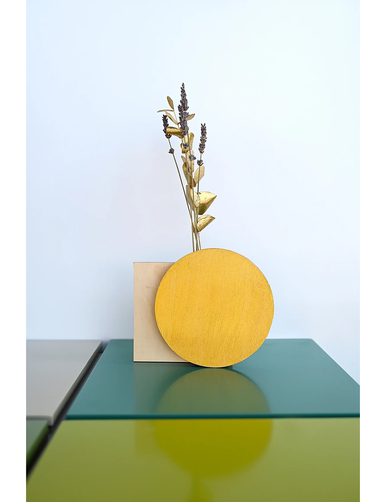 PR SR 72, Gold Geometric Wooden Bud Vase – Nordic Decor for Dried Flowers, Host Gift - Image 7