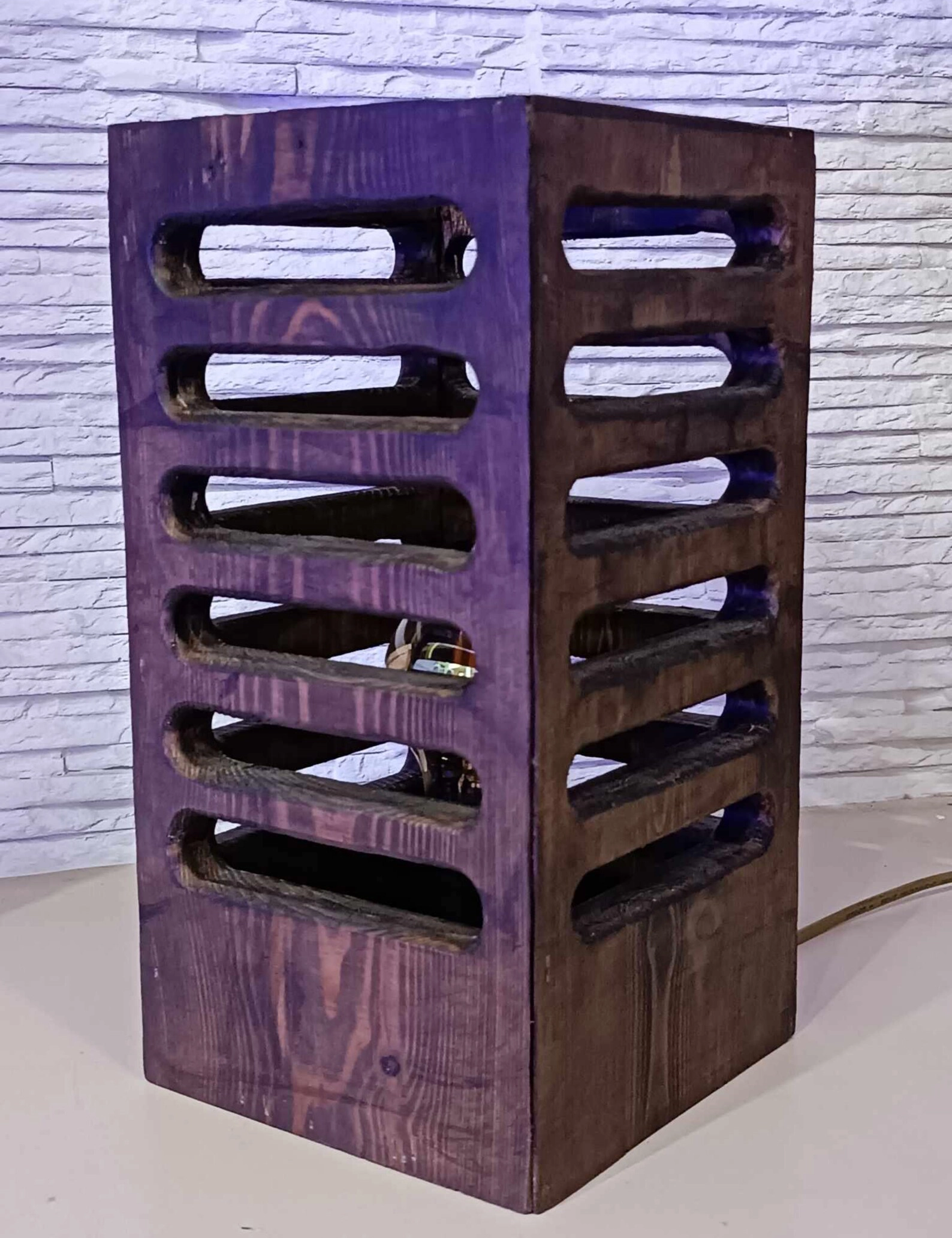 TL Sr no 20, Geometric Wooden Table Lamp – Small Solid Wood Bedside Light, Minimalist Decorative Lamp for Bedroom, Office, or Reading Nook - Image 7