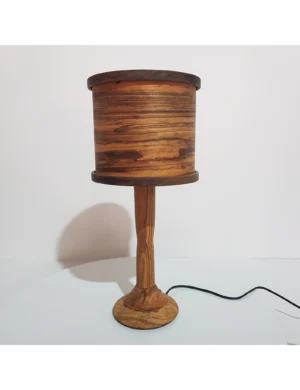 TL Sr 26, Handmade Olive Wood Night Lamp | Wooden Desk Light | Natural Wood Lampshade | Cozy Ambience Table Lamp