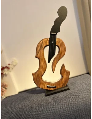 TL SR 37, Handmade Walnut Violin Lamp – Adjustable LED Light for Musicians & Rustic Decor