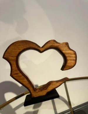 TL SR 38, Handcrafted Walnut Heart Lamp –LED Mood Light by Krafted Kingdom