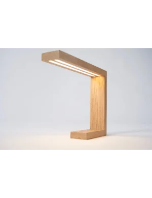 TL SR 42, Handcrafted Oak LED Table Lamp – Minimalist Wood Desk Light by Krafted Kingdom