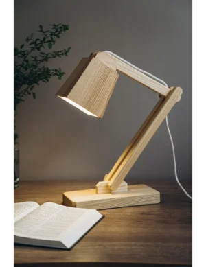 TL SR 46, Handmade Wooden Table Lamp – Eco-Friendly Artisan Nightstand Light