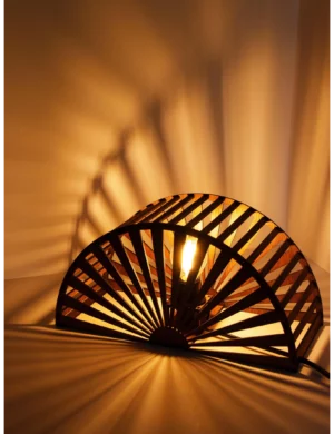 TL SR 6, Handmade Wooden Arch Table Lamp – Modern Birch Desk Light with Warm Glow, Sculptural Accent Light, Nordic Decor for Nightstand