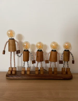 TL SR 60, Handmade Wooden Family or Teacher Lamp – Parent & Kids Light – Gift for Educators or Homes