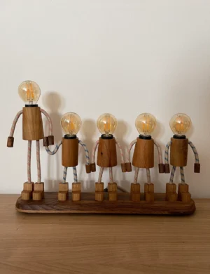 TL SR 60, Handmade Wooden Family or Teacher Lamp – Parent & Kids Light – Gift for Educators or Homes