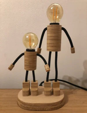 TL SR 62, Father and Son Wooden Table Lamp – Handmade Love Lamp for Kids, Family & Birthday Gift