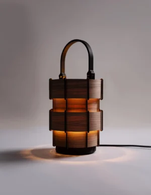 TL Sr 66, Walnut Table Lamp – Handmade Mid-Century Bookshelf & Bedside Light for Modern Decor