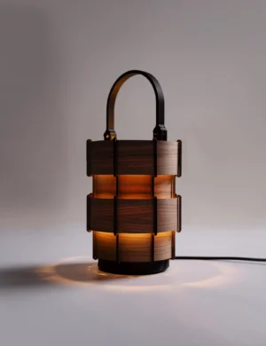 TL Sr 66, Walnut Table Lamp – Handmade Mid-Century Bookshelf & Bedside Light for Modern Decor