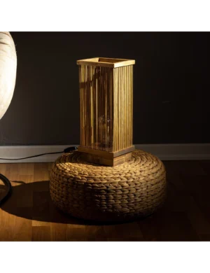 TL Sr 73, Handmade Wooden Bedside Lamp – Nightstand Light in Antique Walnut | Krafted Kingdom