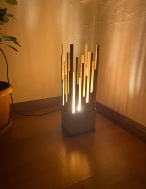 TL Sr 74, Handmade Wooden Floor Lamp – Minimalist Rustic Standing Light in Pine | Krafted Kingdom