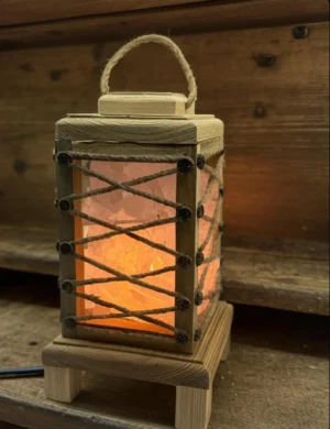 TL Sr 79, Handmade Himalayan Salt Night Lamp – Natural Wooden Base for Calm & Cozy Spaces | Krafted Kingdom