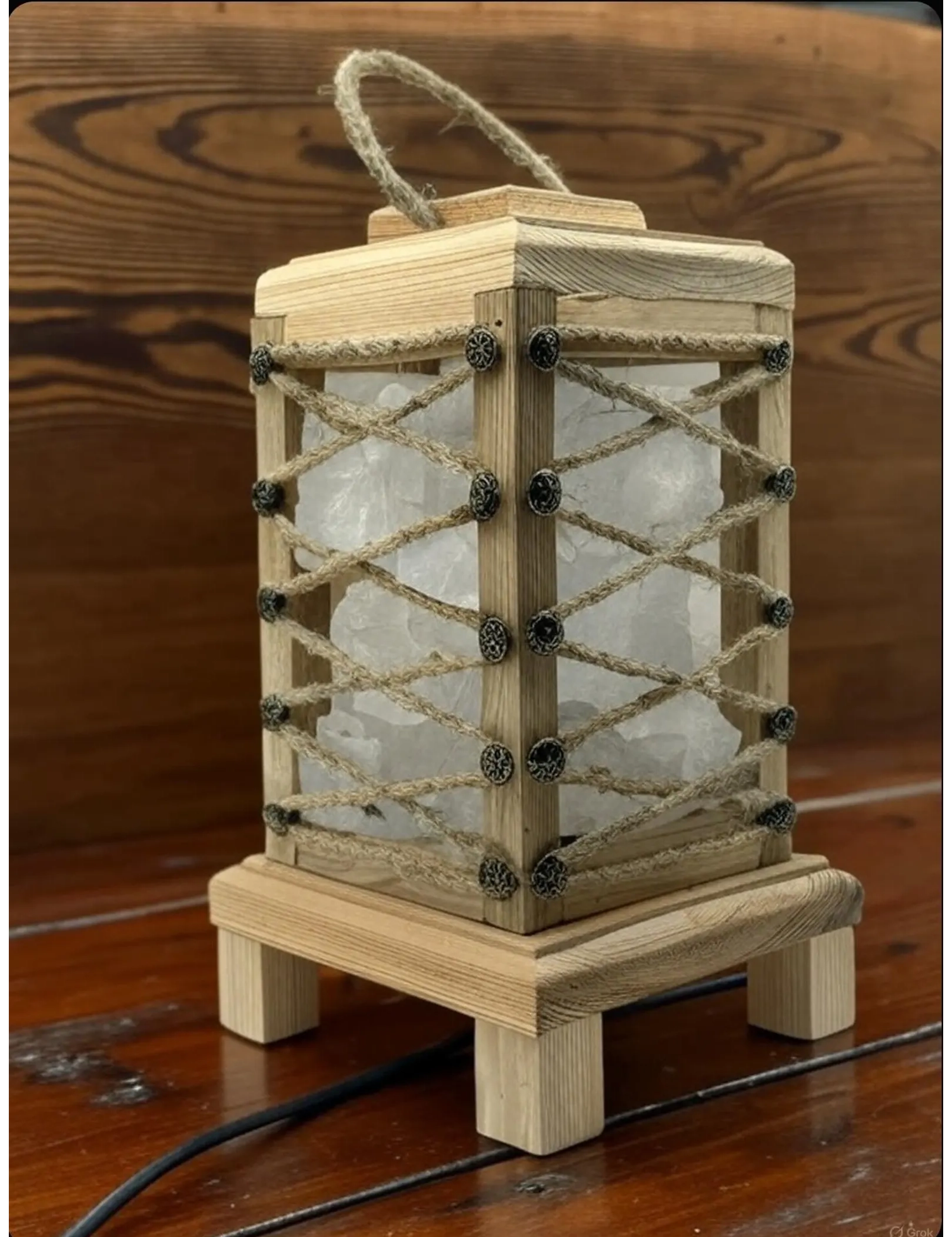 TL Sr 79, Handmade Himalayan Salt Night Lamp – Natural Wooden Base for Calm & Cozy Spaces | Krafted Kingdom - Image 2