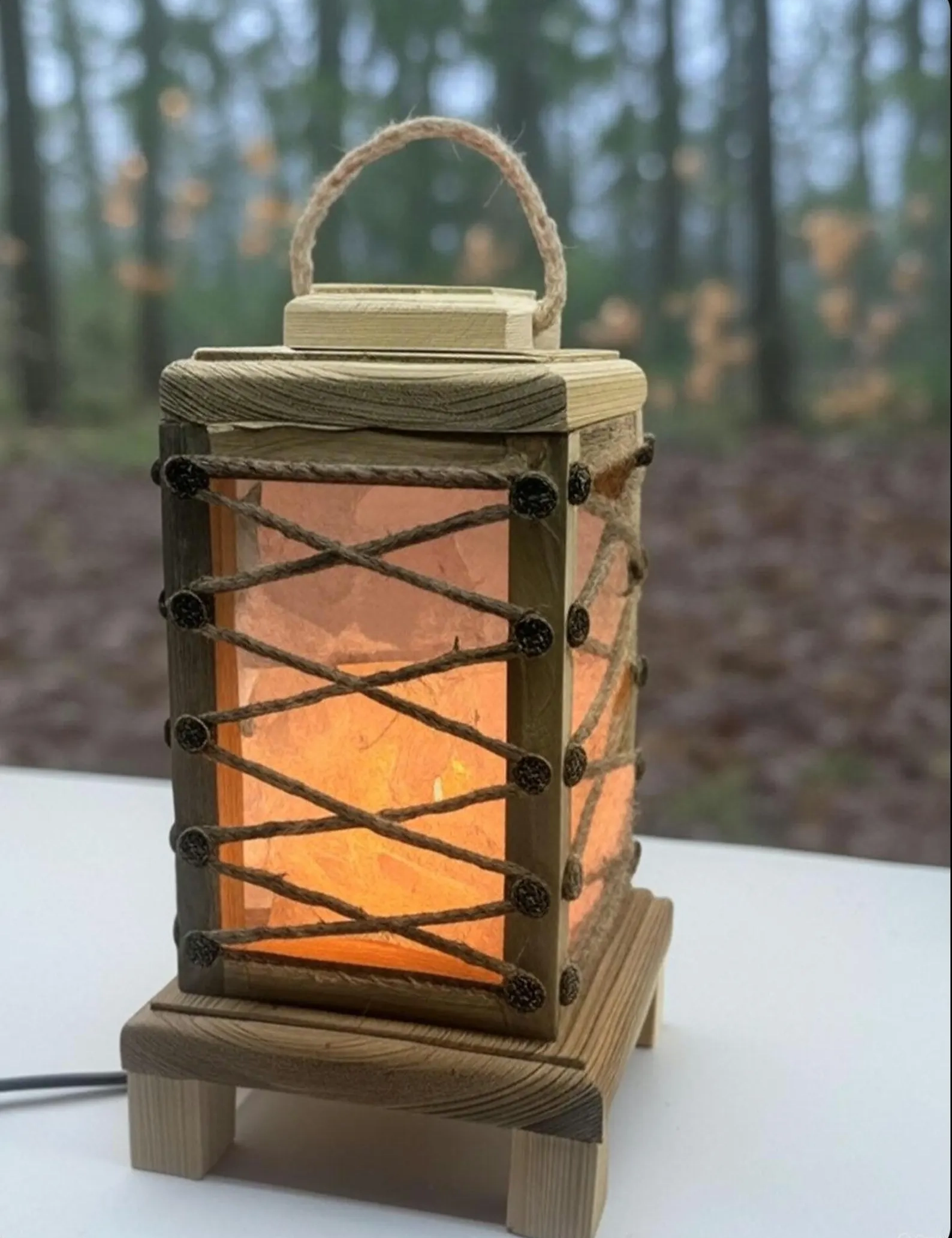 TL Sr 79, Handmade Himalayan Salt Night Lamp – Natural Wooden Base for Calm & Cozy Spaces | Krafted Kingdom - Image 3