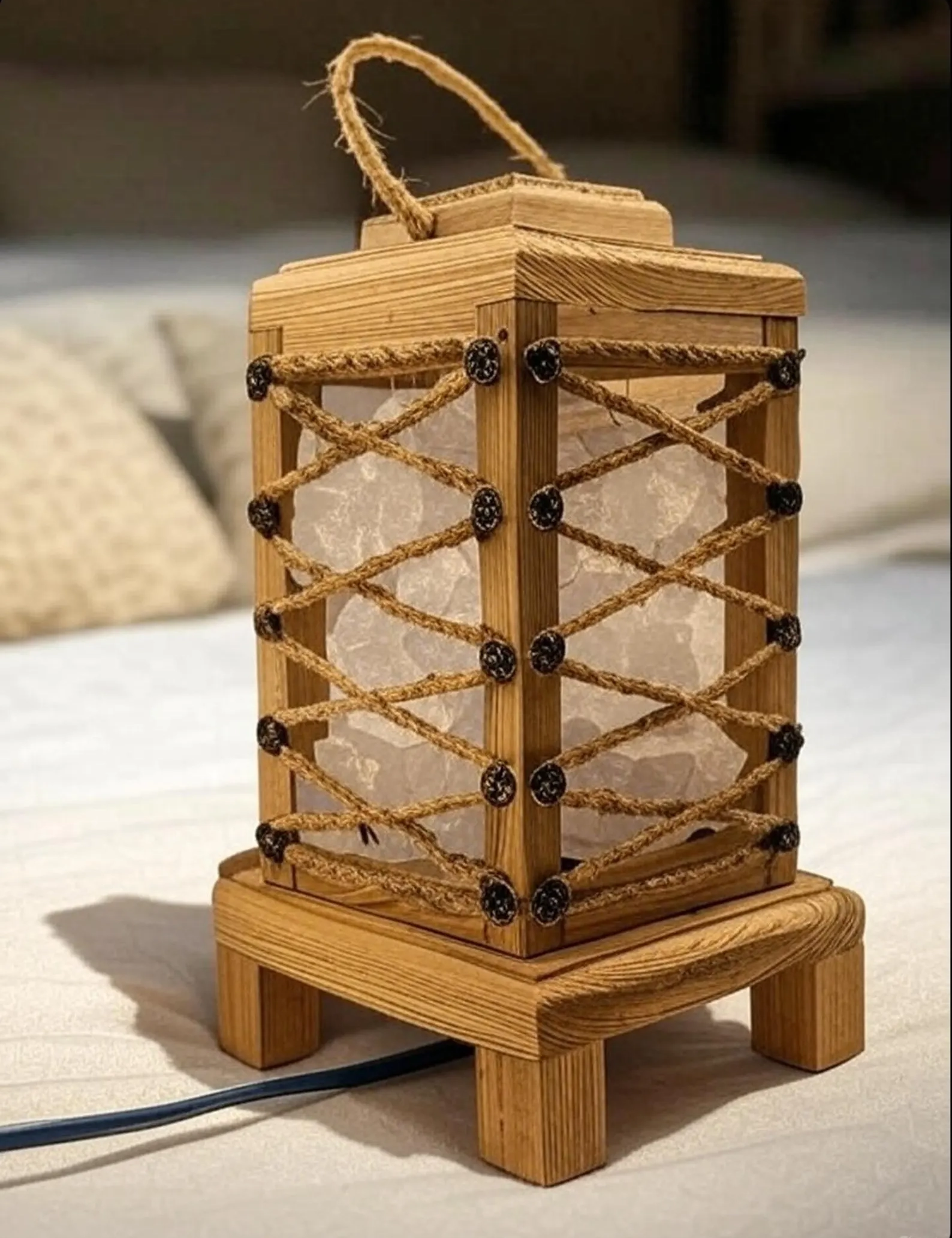 TL Sr 79, Handmade Himalayan Salt Night Lamp – Natural Wooden Base for Calm & Cozy Spaces | Krafted Kingdom - Image 7