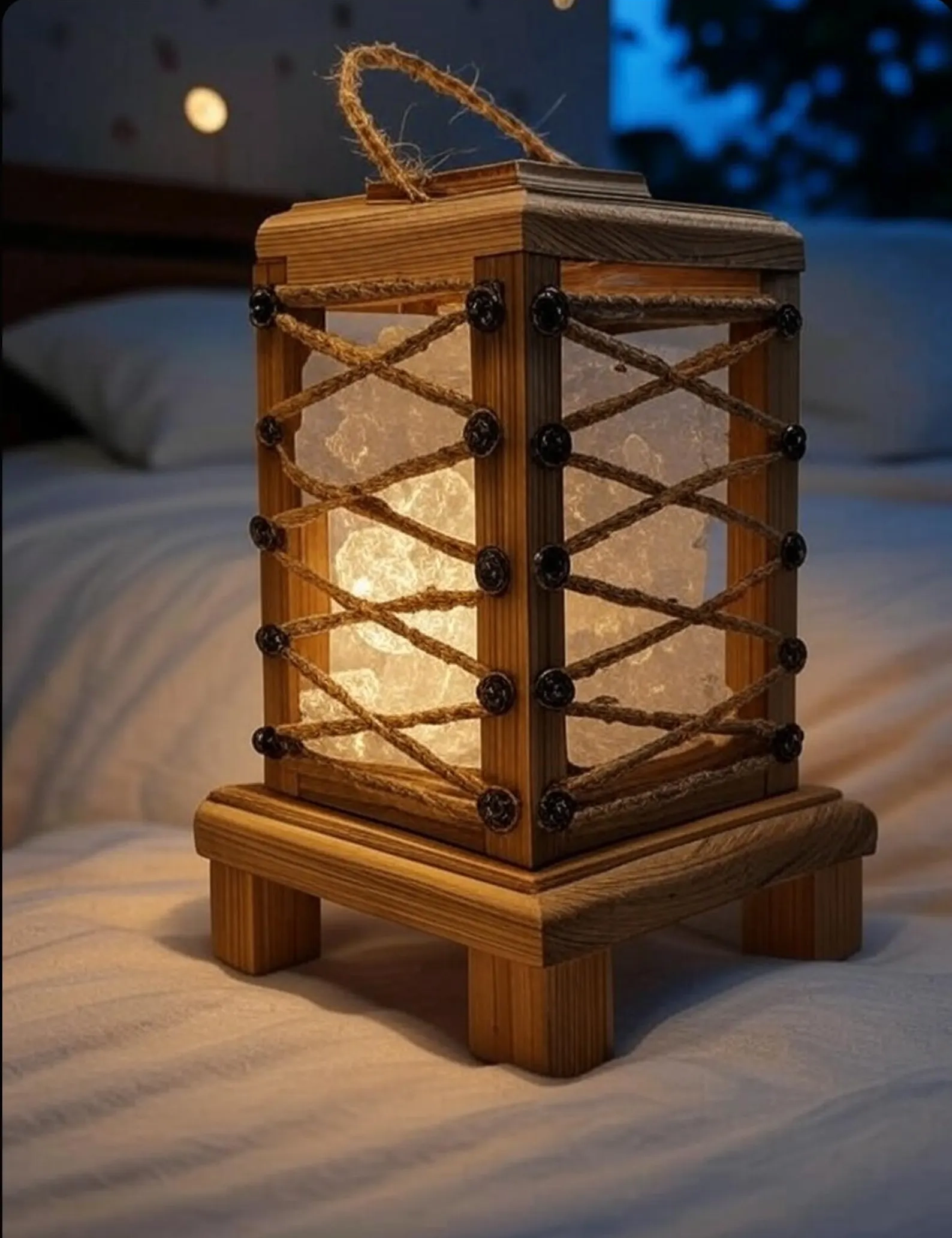 TL Sr 79, Handmade Himalayan Salt Night Lamp – Natural Wooden Base for Calm & Cozy Spaces | Krafted Kingdom - Image 8